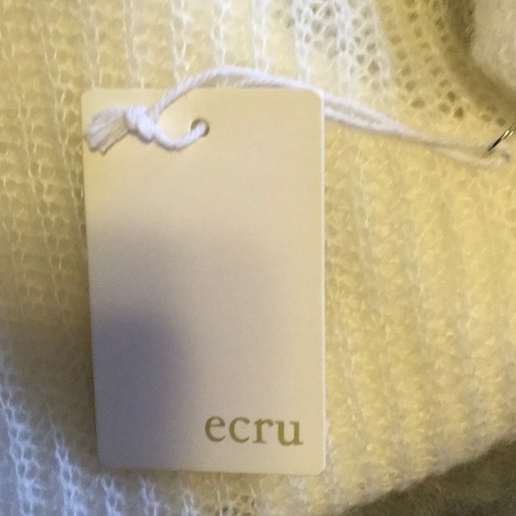 New ecru Lightweight ivory, see-through sweater with built-in removable camisole - Picture 5 of 6